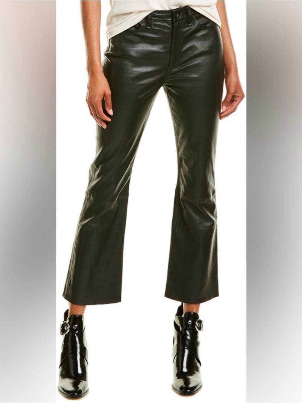 rag & bone Black Leather pants